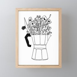 Moka Flowers - Coffee- BW Framed Mini Art Print