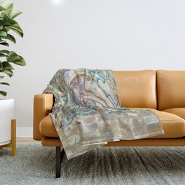 Abalone Turquoise Shell Art Design | Saletta Home Decor Throw Blanket