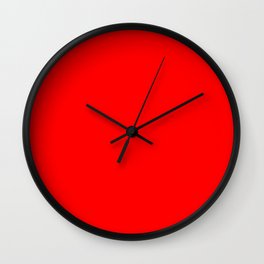 ff0000 Bright Red Wall Clock