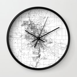 Rochester White Map Wall Clock