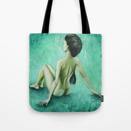 Green Curves / Nude Woman Series Tote Bag