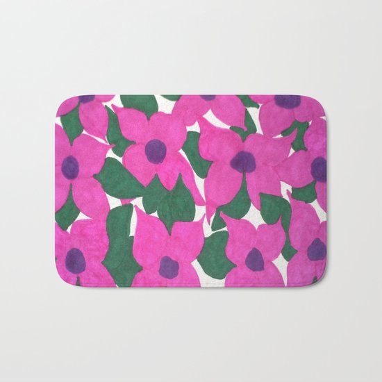Spring Classic Pink Flowers Bath Mat