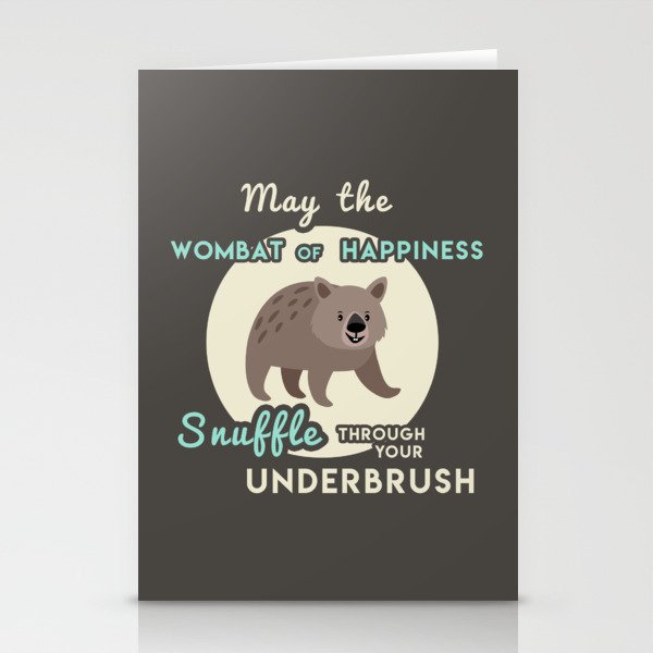Wombat of Happiness Stationery Cards