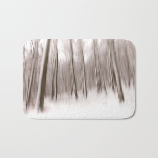 First Snow in the forest Bath Mat