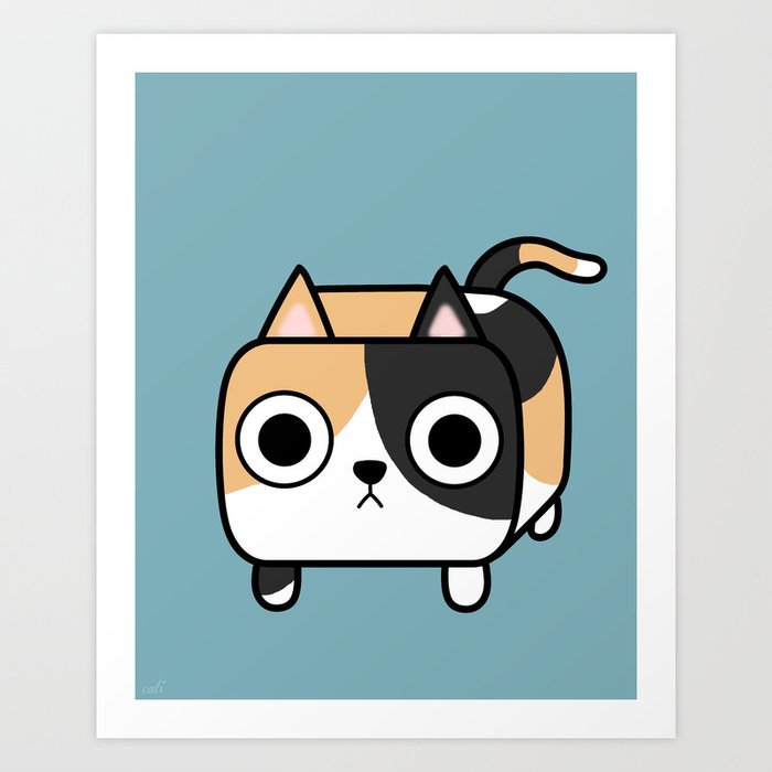 Cat Loaf - Calico Kitty Art Print