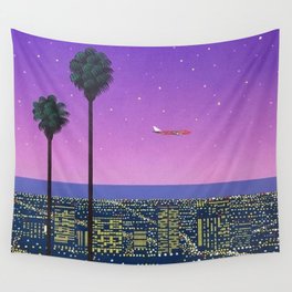 Nagai - Downtown Sunset Aircraft - Nite Flyte, 2019 Wall Tapestry