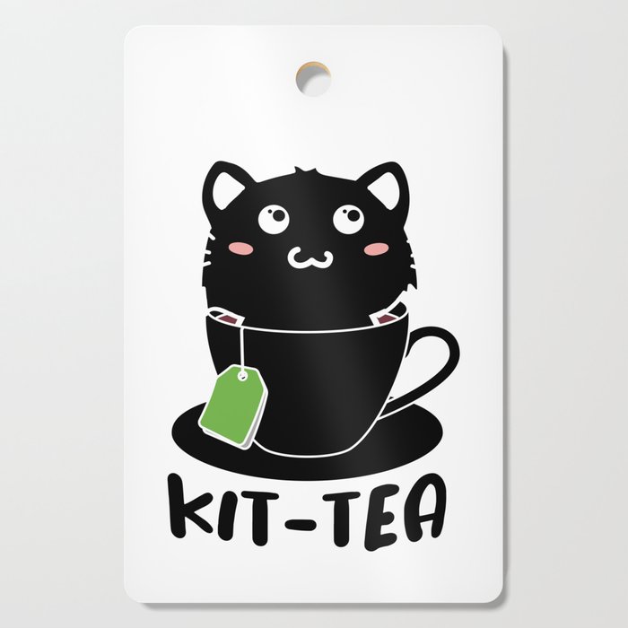 Kit-tea Funny Kitten Cat Lover Cutting Board