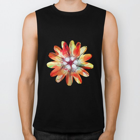 Flower in Fractal Biker Tank