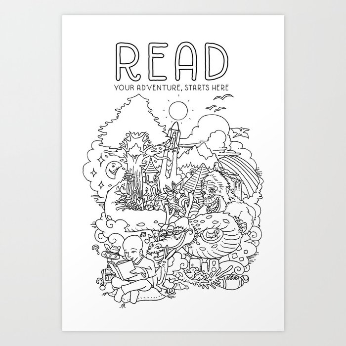 Unread Adventures Art Print