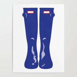 Navy Blue Rain Boots Poster