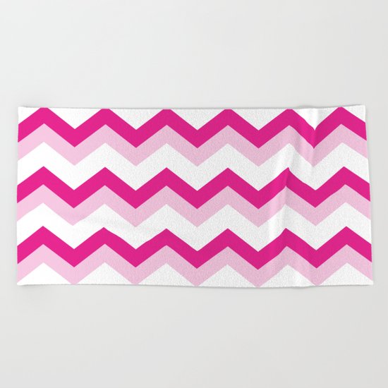 Pink & White Chevron Pattern - Zig Zag for your summer Beach Towel