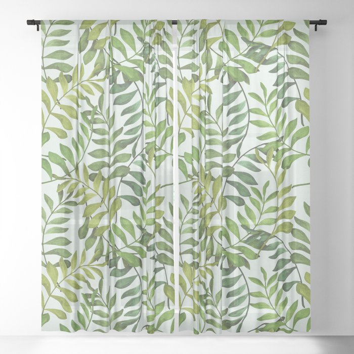 Fern pattern 03 Sheer Curtain