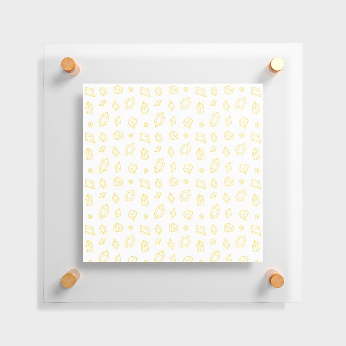 Yellow Gems Pattern Floating Acrylic Print