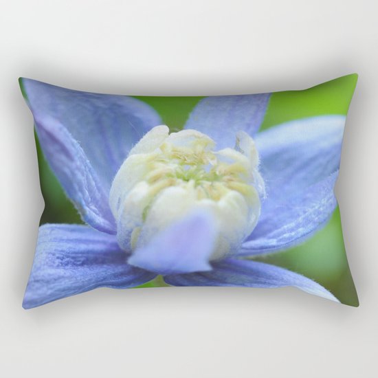 SOFT BLUE #1 - Clematis Alpina Rectangular Pillow