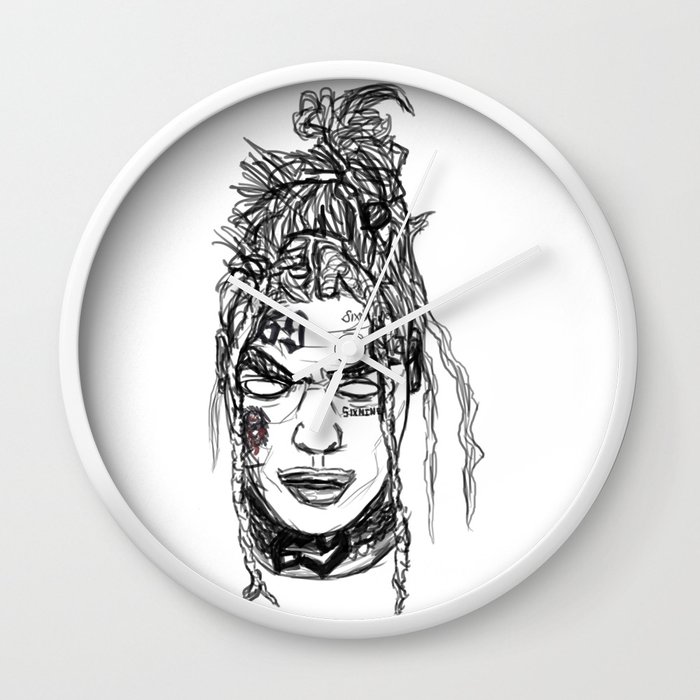 tekashi 6ix9ine black and white wall clock by raspberrytheartist tekashi 6ix9ine black and white wall clock by raspberrytheartist society6