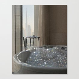 PERFECT MORNING | digital art collage by Yana Potter | bathroom aesthetic | chill and relax vibes  Canvas Print