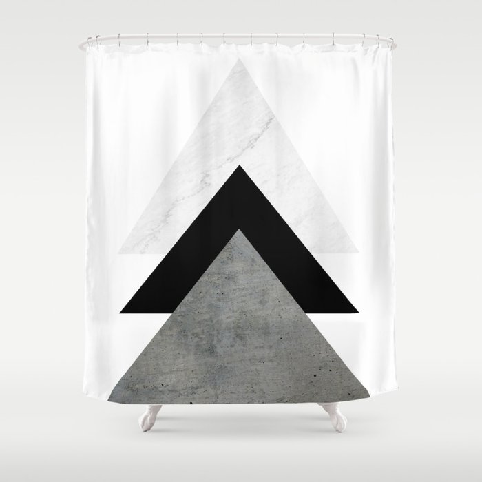 Arrows Monochrome Collage Shower Curtain