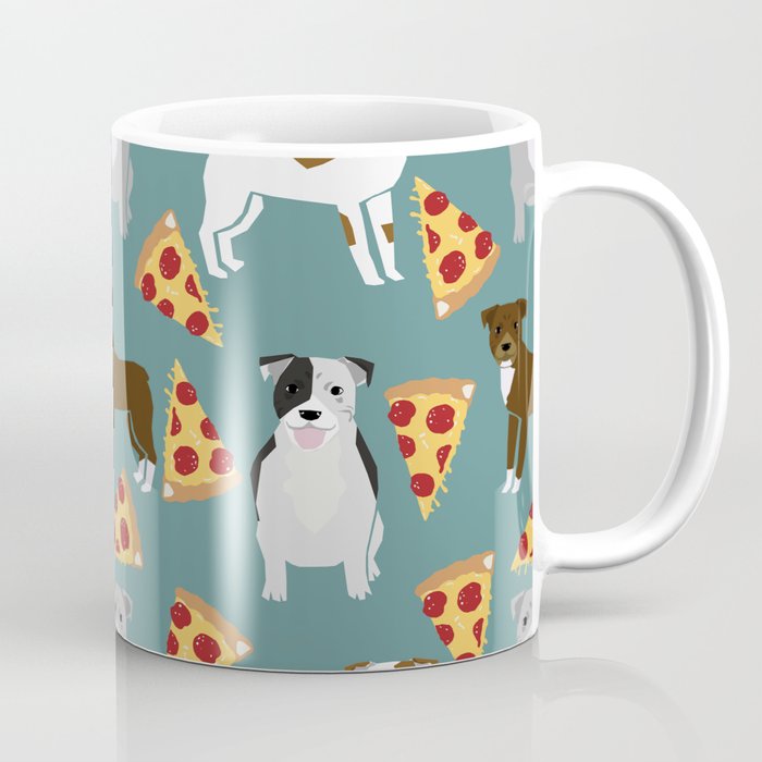 Pitbull pizza dog breed pet pattern pibble dog mom Coffee Mug