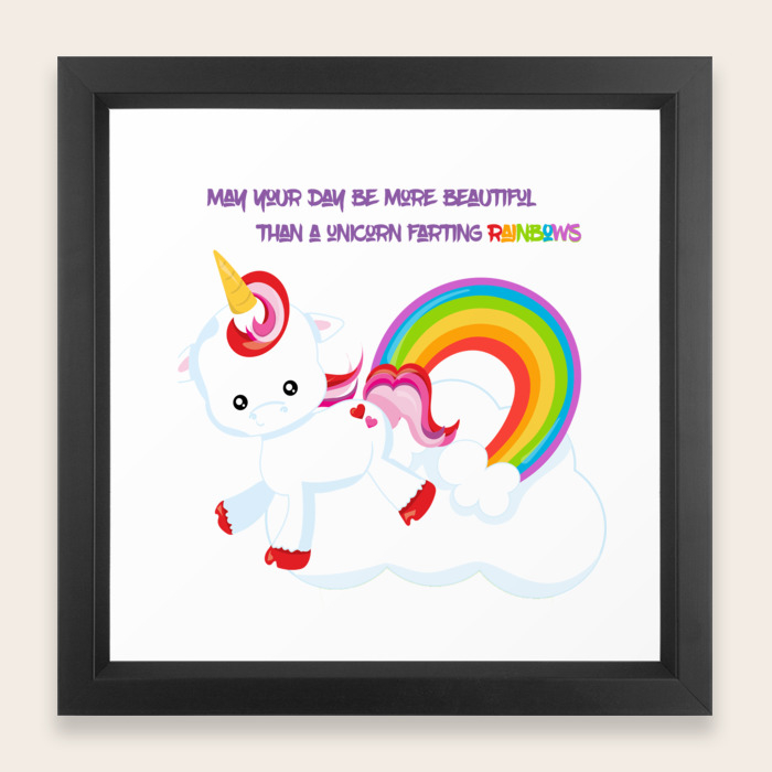 Unicorn Farts And Beautiful Days Framed Art Print By