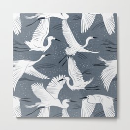 Soaring Wings - Steel Blue Grey Metal Print
