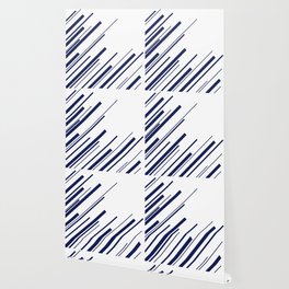 Diagonals - Blue and White Wallpaper