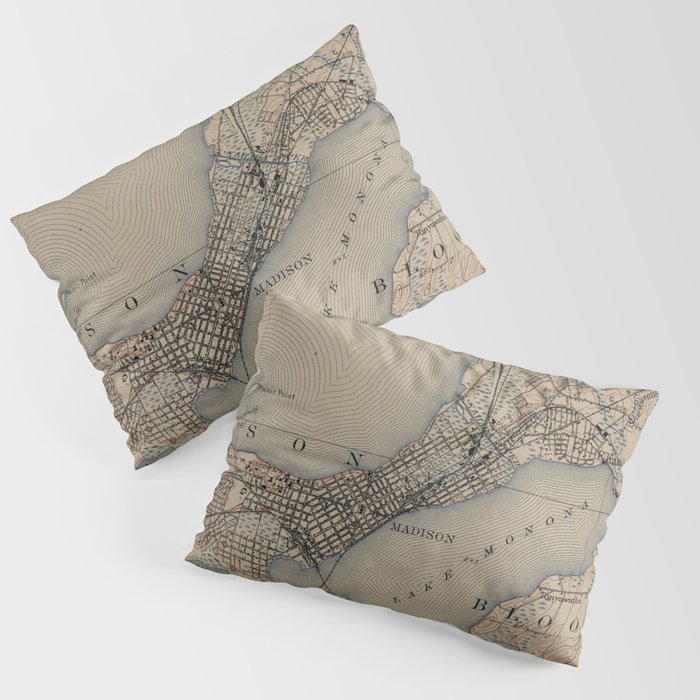 Vintage Map of Madison Wisconsin (1904) Pillow Sham