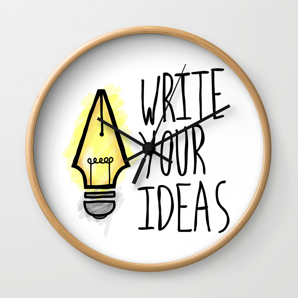 Write Your Ideas Wall Clock By Erin E Sullivan Society6
