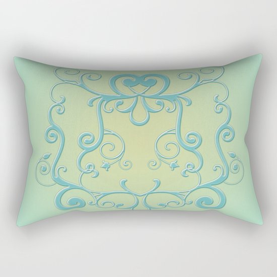 Mint tendrils emblem Rectangular Pillow