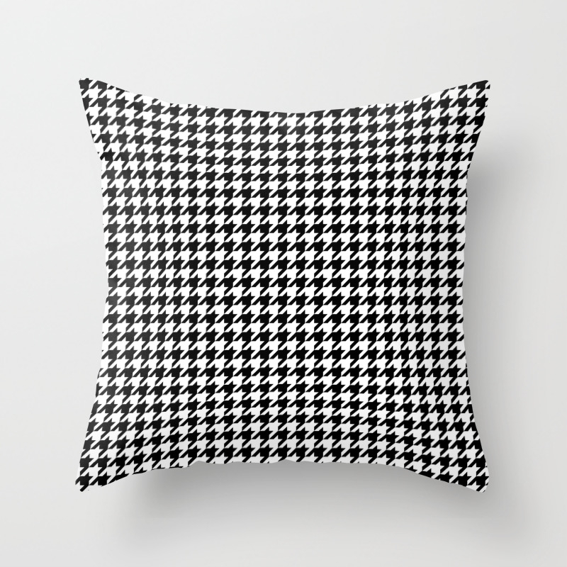 Monochrome Black White Houndstooth Throw Pillow By Textures