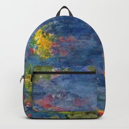 Vernal Pond Backpack | Pond, Acrylic, Painting, Water, Impressionism, Pattern, Abstract, Colorful, Nature 