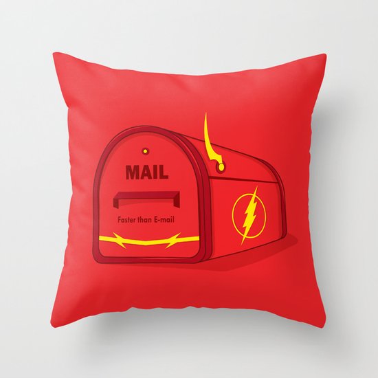 Faster than E-mail Throw Pillow