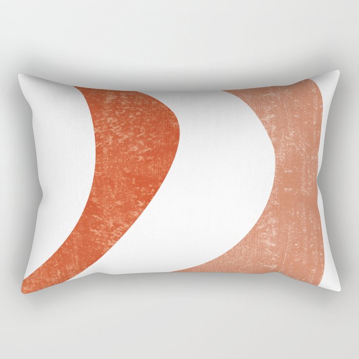 Terracotta Art Print 5 - Terracotta Abstract - Modern, Minimal, Contemporary Print - Burnt Orange Rectangular Pillow