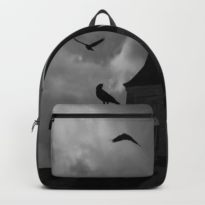 Black White Crows Bird Gothic Church Architecture Art A650 Backpack