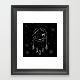 Native American Indian dreamcatcher in Silver	 Framed Art Print