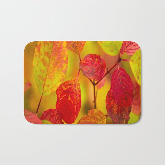 Red autumn leaves Bath Mat