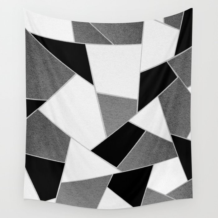 Gray Black White Geometric Glam #1 #geo #decor #art #society6 Wall Tapestry