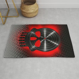 Vinyl Skull RED / The end of tunes Area & Throw Rug