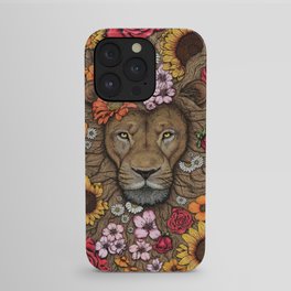 Floral Lion - Colour iPhone Case