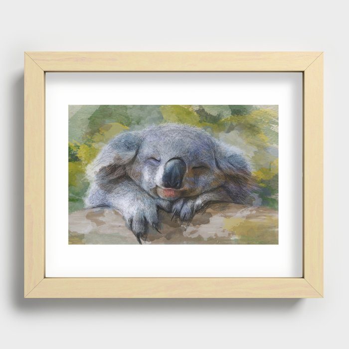 Sleeping koala Recessed Framed Print