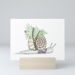Christmas Snail  Mini Art Print