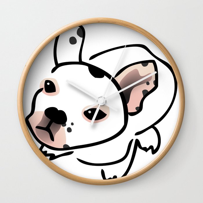 French Bulldog Pup Drawing Wall Clock