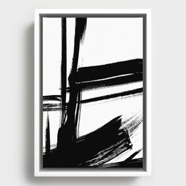 Black Abstract Brush Strokes nr 2 Framed Canvas