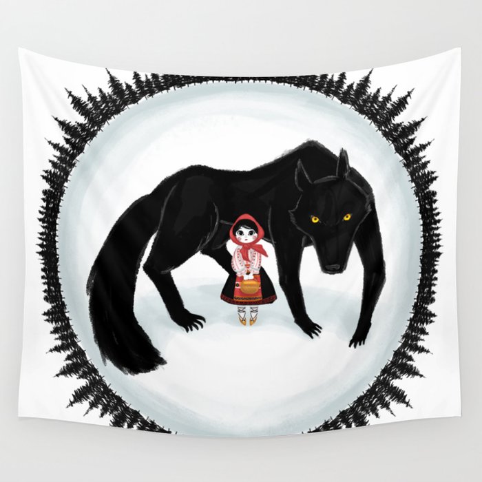 Little Red Riding Hood and the Big Bad Wolf Wall Tapestry