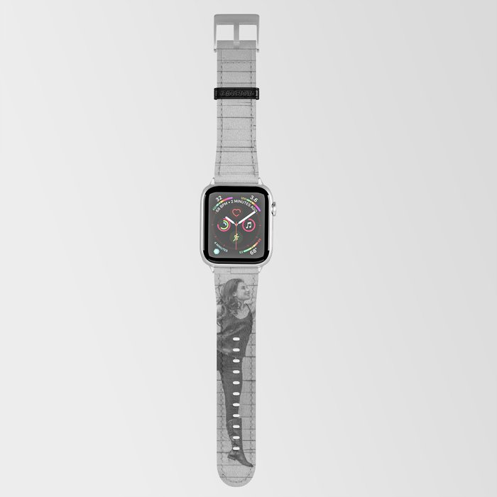 On the way to the break of day; woman flying with umbrella confidence inspirational female black and white photograph - photography - photographs Apple Watch Band