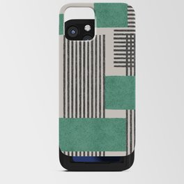 Stripes and Square Green Composition - Abstract iPhone Card Case