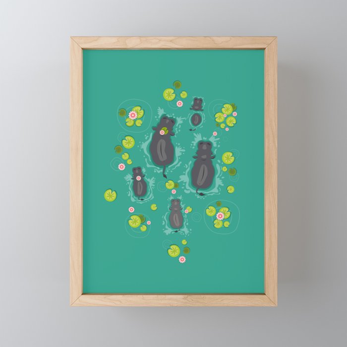 Hippo Lake Framed Mini Art Print