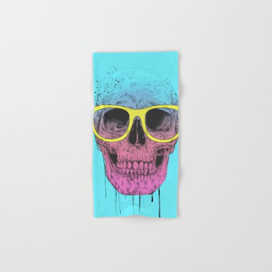 Pop art skull with glasses Hand & Bath Towel