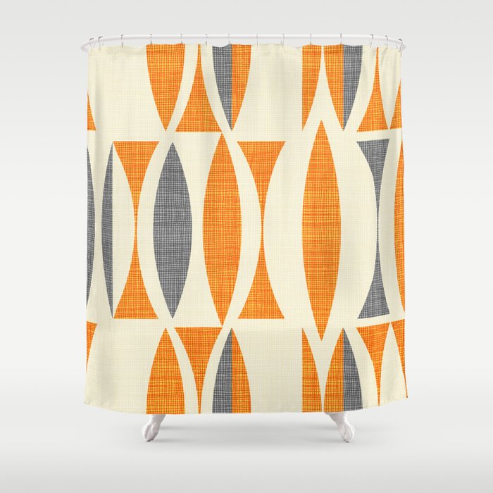 Seventies Orange Shower Curtain By, Orange Shower Curtains