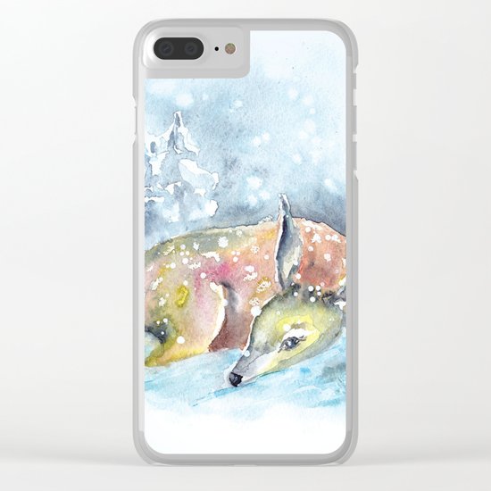 Winter animal #14 Clear iPhone Case