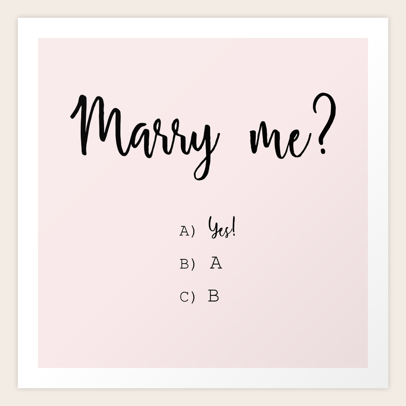 Will You Marry Me Art Print By Printy Bazaar Society6
